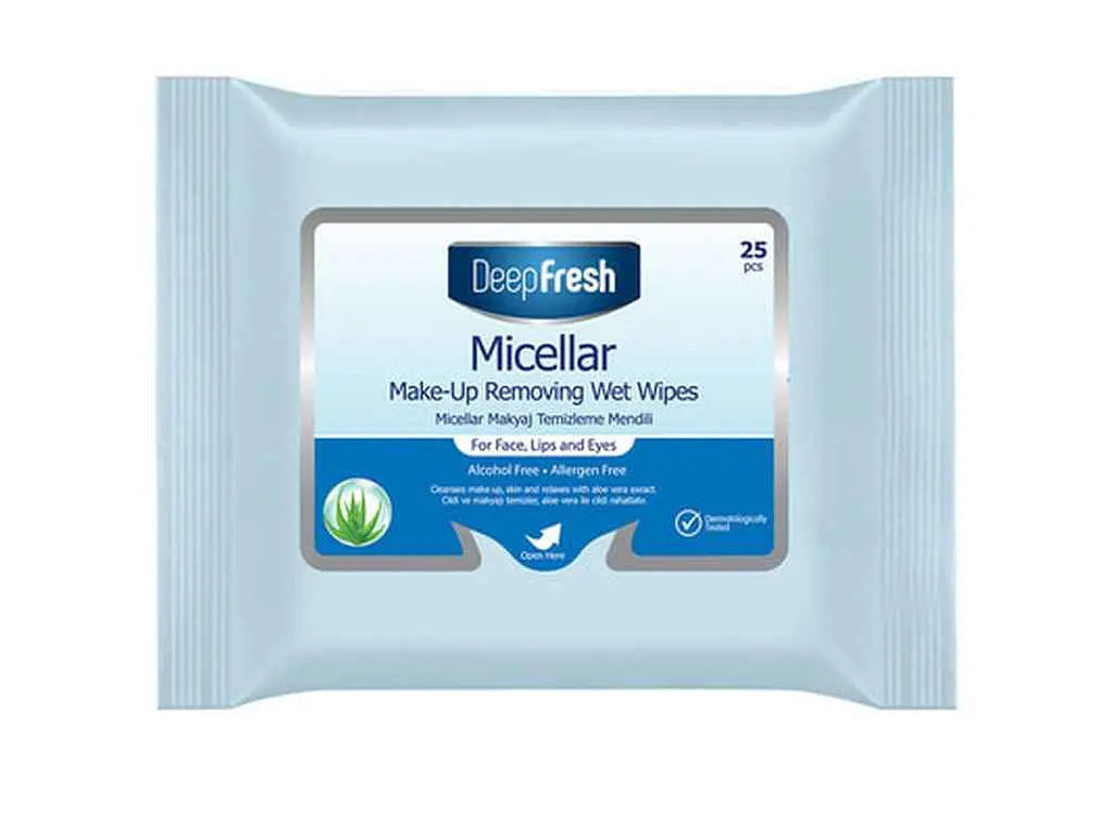 Вологі серветки для зняття макіяжу DEEP FRESH 25шт з міцелярною водою