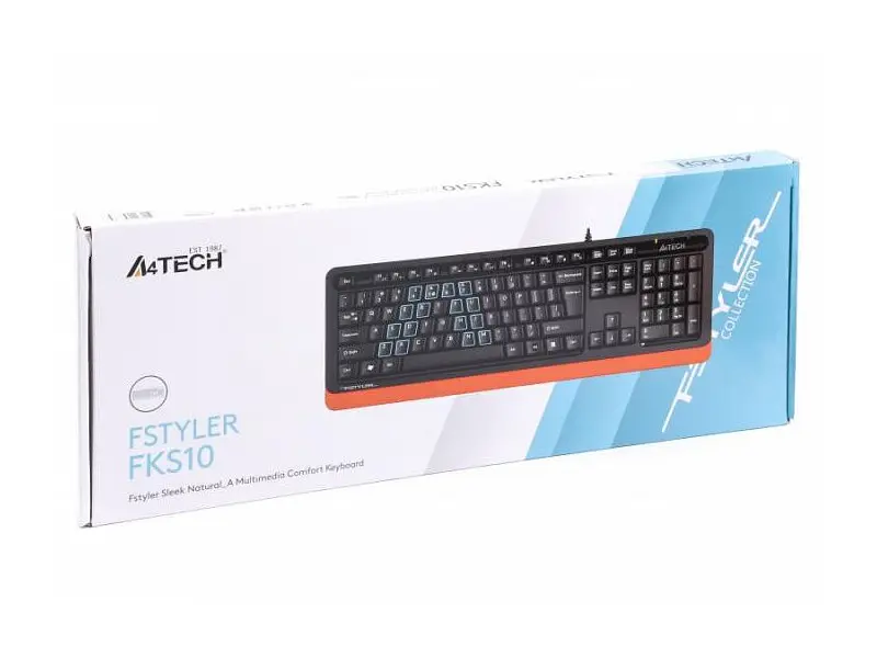 Клавіатура A4Tech Fstyler FKS10 USB Orange - фото 4