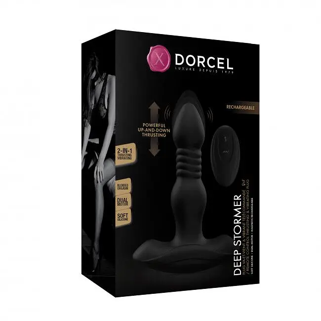 Анальна пробка з вібрацією та пульсацією Dorcel Deep Stormer, 15х3.7 см, чорний - фото 7
