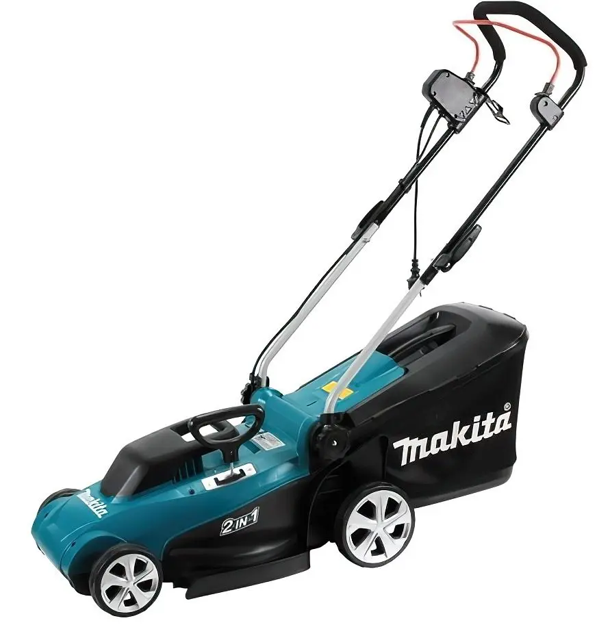 Makita Газонокосарка ELM3320, 1200Вт, 33см, 30л, 10.2кг, до 400м2, 20-55 мм - фото 4