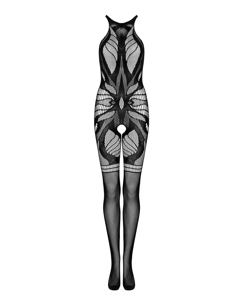 Сітчастий бодістокінг без рукавів Obsessive Bodystocking G331 S/M/L, black, з доступом - фото 5