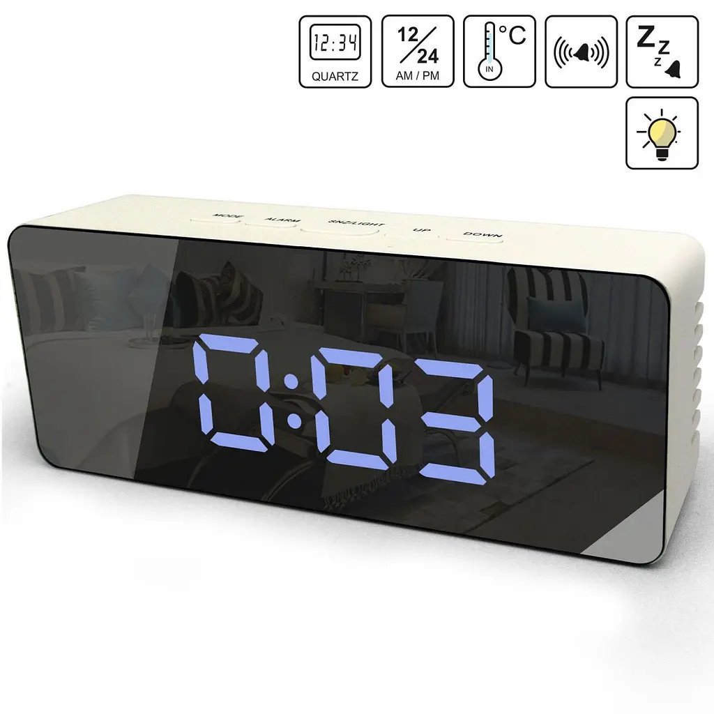Годинник настільний Technoline WT475 White/Black Mirror (WT475) - фото 2