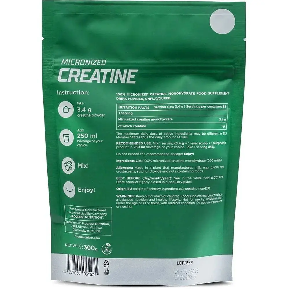 Креатин Progress Nutrition Creatine Monohydrate 300 г - фото 2