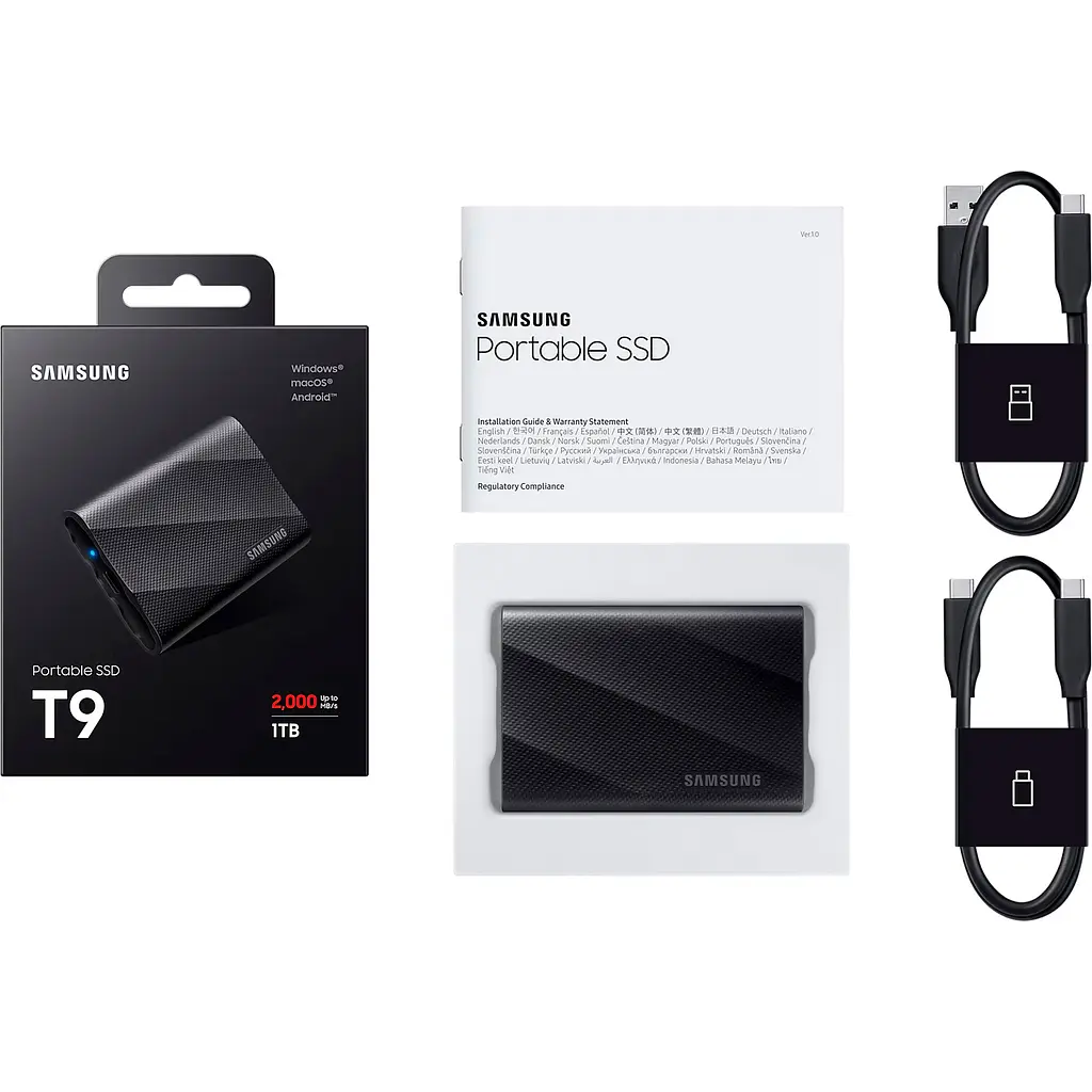Зовнішній SSD накопичувач Samsung T9 1TB Black (MU-PG1T0B/EU) [106075] - фото 7