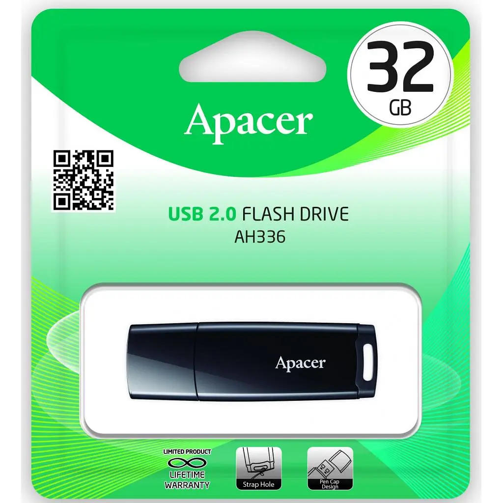 USB-флешнакопичувач Apacer 32GB AH336 чорний USB 2.0 (AP32GAH336B-1) - фото 5