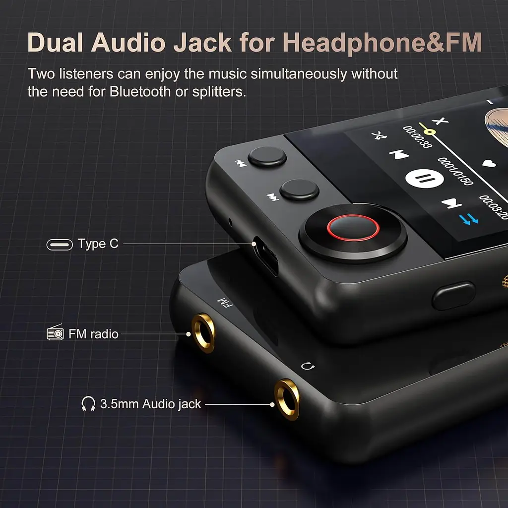 MP3 плеєр Mechen D53 HiFi Lossless Audio 128ГБ Чорний - фото 2
