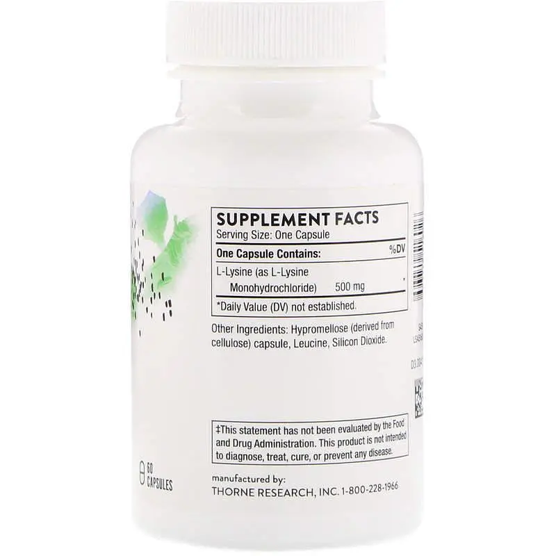 Лізин Thorne L-Lysine 60 капс - фото 2