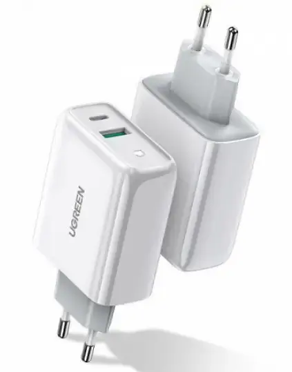 Адаптер питания для телефона Ugreen CD170 White USB+USB Type-C Wall Charger 36W 3A - фото 2