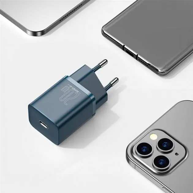 МЗП Baseus Super Si Quick Charger 1C 20W EU Blue - фото 2