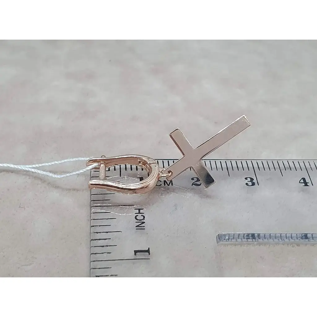 Золота моносережка Favoritum Хрестик. 210180/1 - фото 5