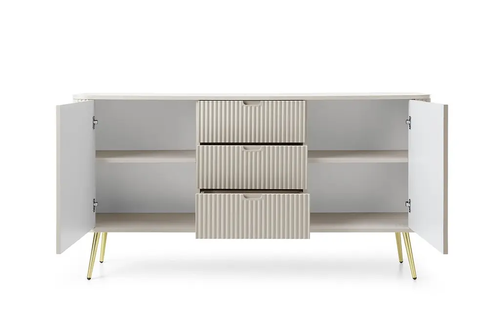 Комод Perfect Home Зова/Zova 2-дверный с 3 ящиками и золотыми ножками KSZ168 Кашемир (PFH-091282) - фото 2