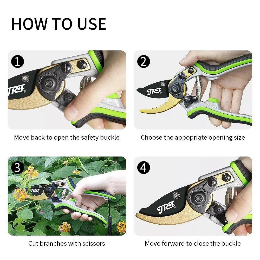 Профессиональный садовый секатор JRF-B0408 для обрезки деревьев и различных растений - фото 9