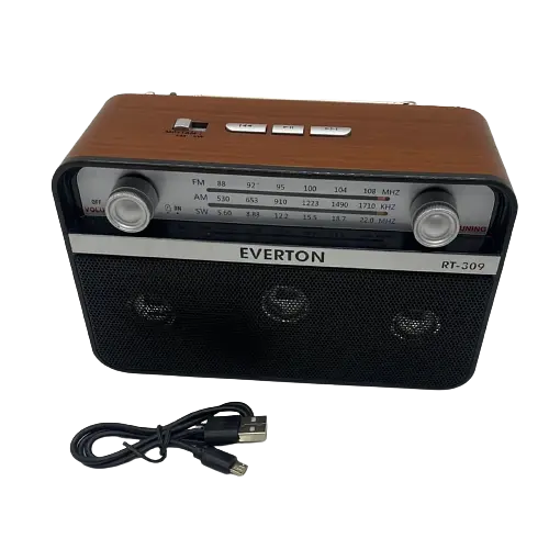 Портативний радіоприймач Everton RT-309 FM/AM/SW/Bluetooth/USB з ліхтариком (1756375714) - фото 2