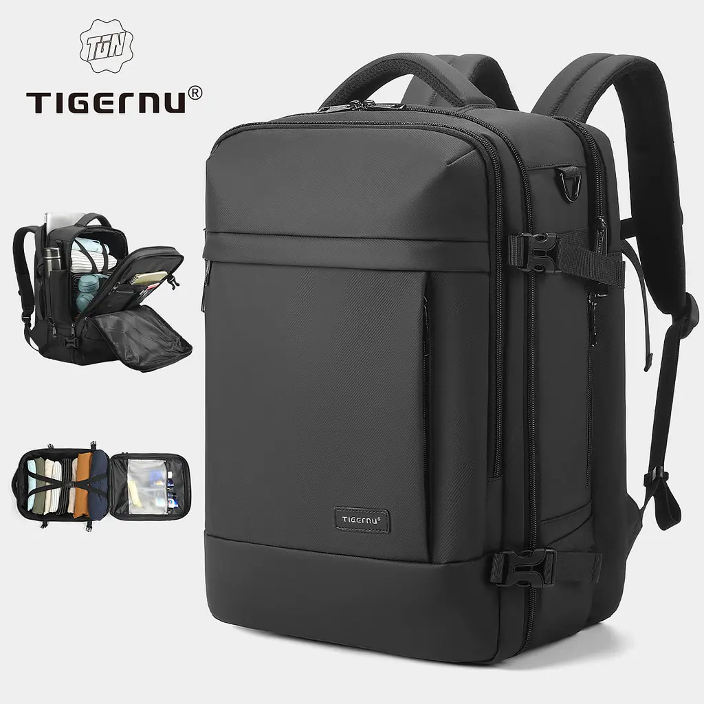 Рюкзак міський Tigernu T-B9990 27л з відсіком для ноутбука до 15.6" та USB Black (18197) - фото 2