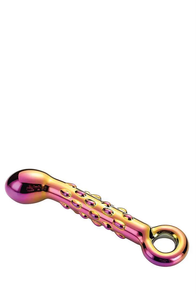 Фаллоимитатор Glamour Glass Ribbed G-Spot 18 см мульти - фото 4