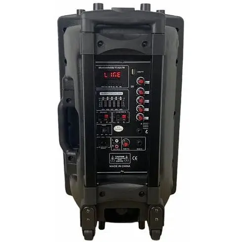Акумуляторна акустична система XPRO BT-150D колонка валіза 180Вт USB SD FM радіо Bluetooth 2 радіомікрофони ДУ чорна (4383) - фото 3
