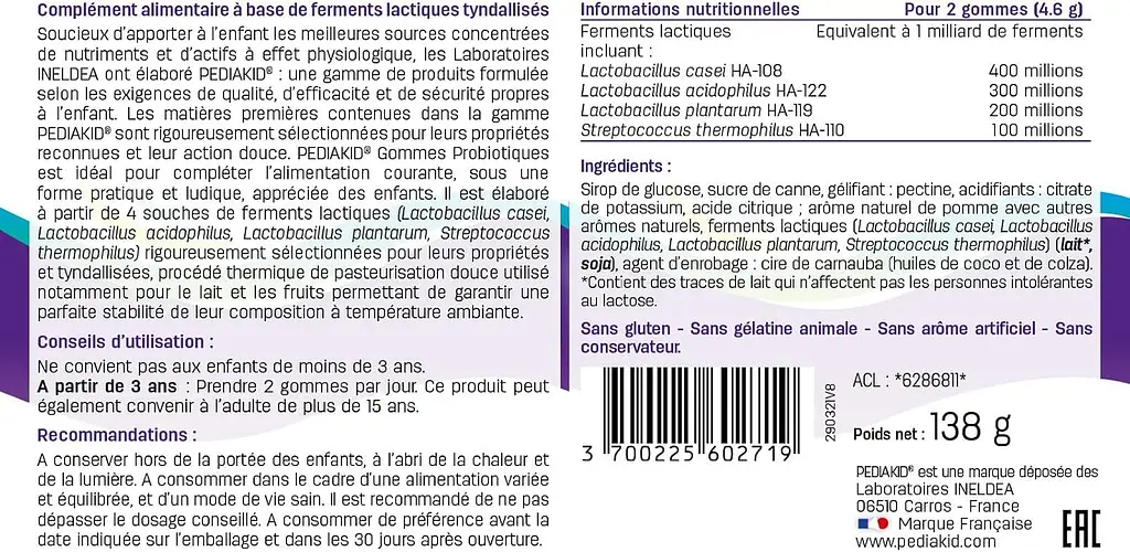 Ведмежуйки Pediakid Gommes P'tit Biotic 60 жувальних мармеладок - фото 2