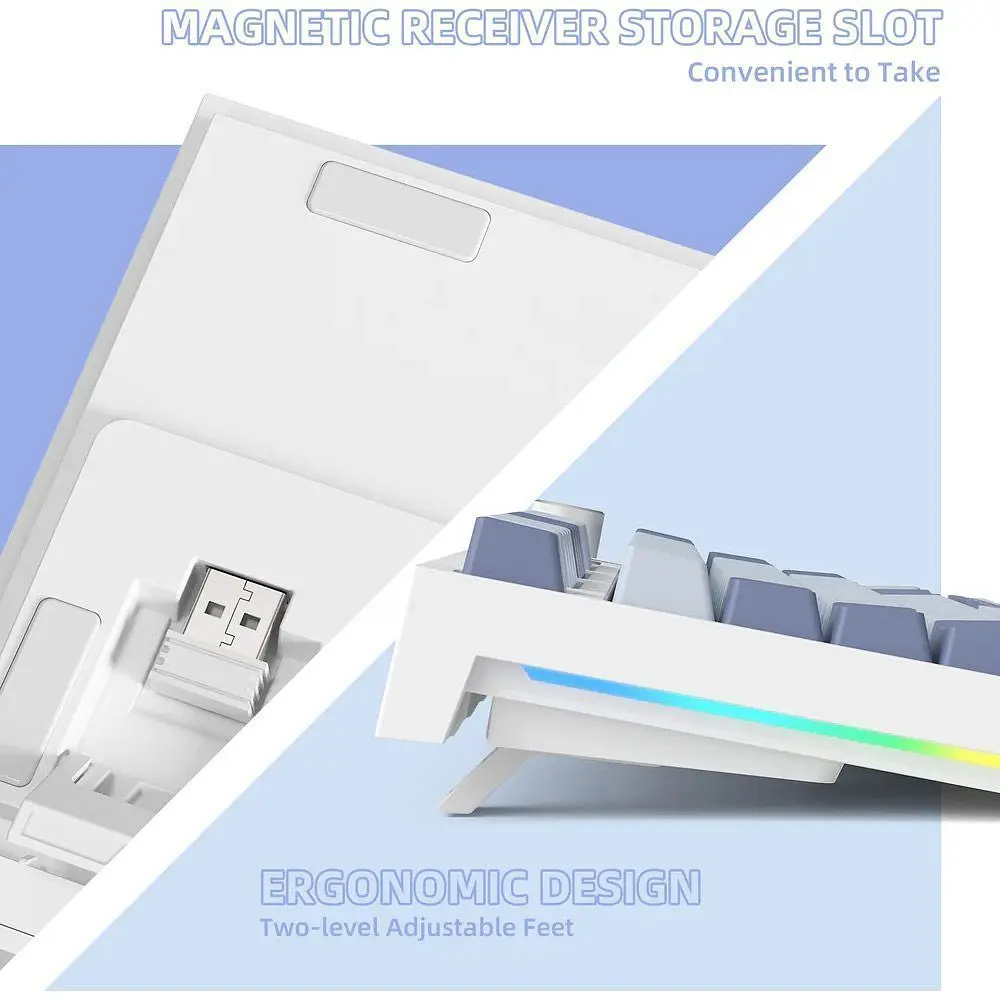 Клавіатура Attack Shark K86 RGB Linear Blue Whale Switches Wireless Lavender Blue (AS-6972792471181-LB-UA) [166736] - фото 8