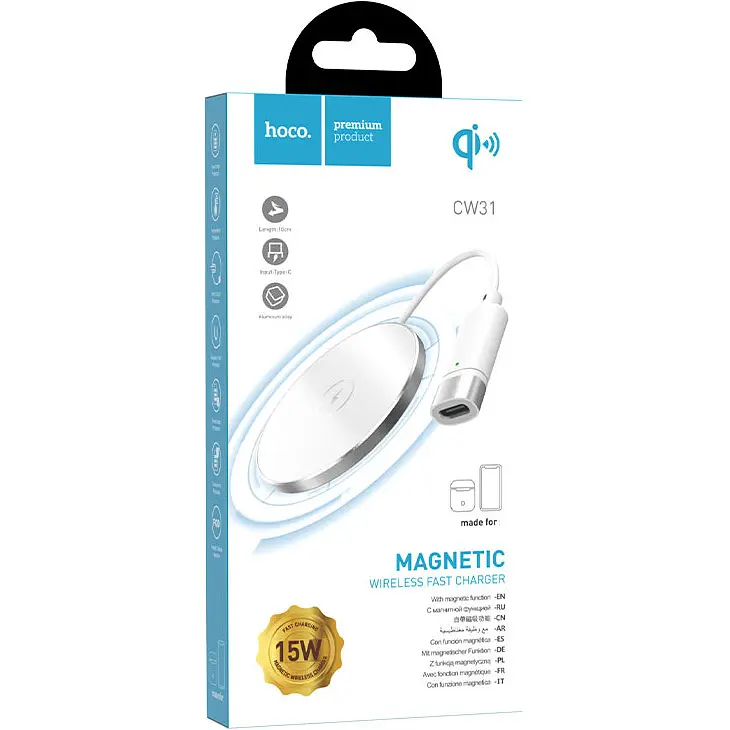 Бездротовий зарядний пристрій Hoco MagSafe 15W Charger CW31 Silver [752949] [96741] - фото 4