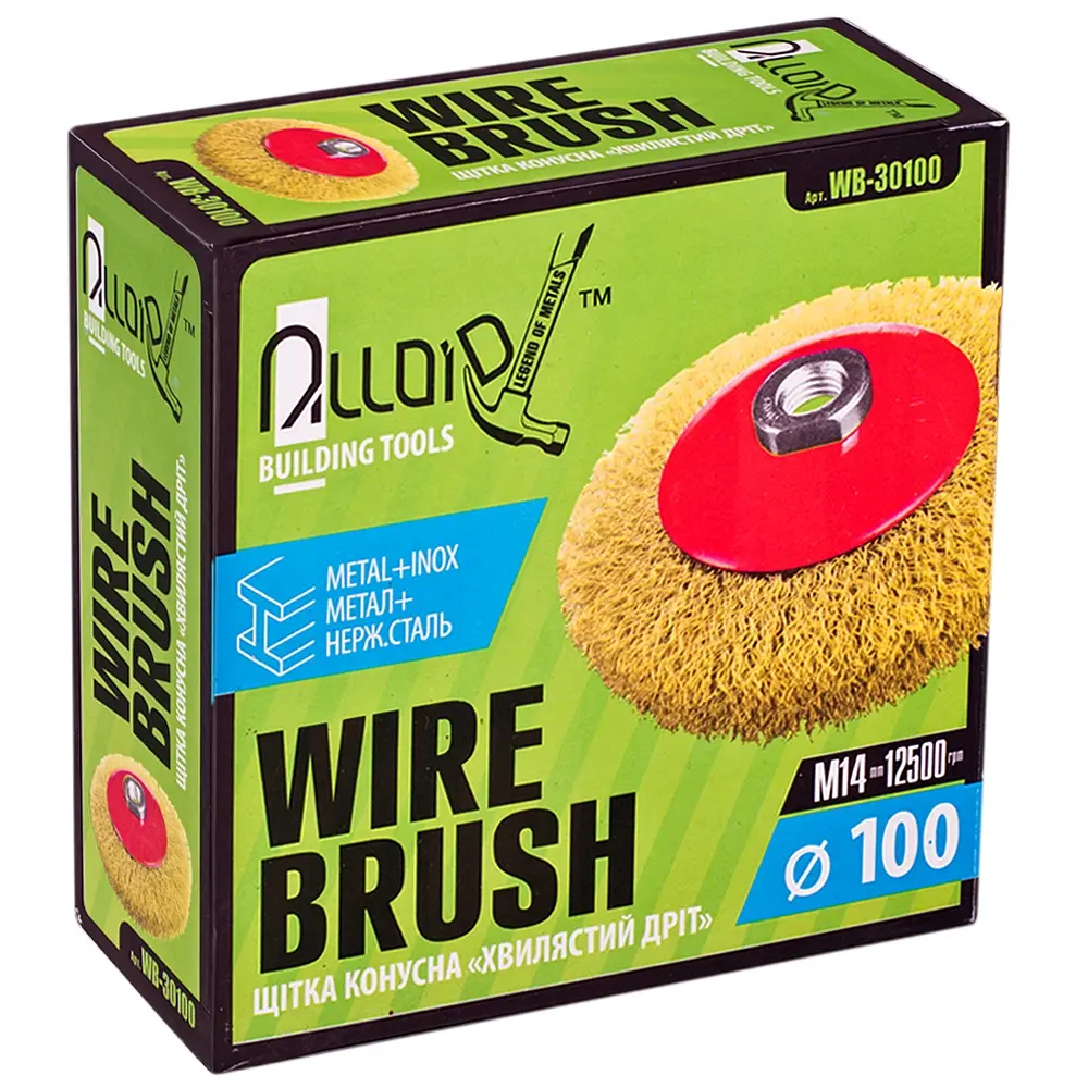 Щітка конусна Alloid WB-30100 кручений дріт 100 мм (WB-30100) - фото 4