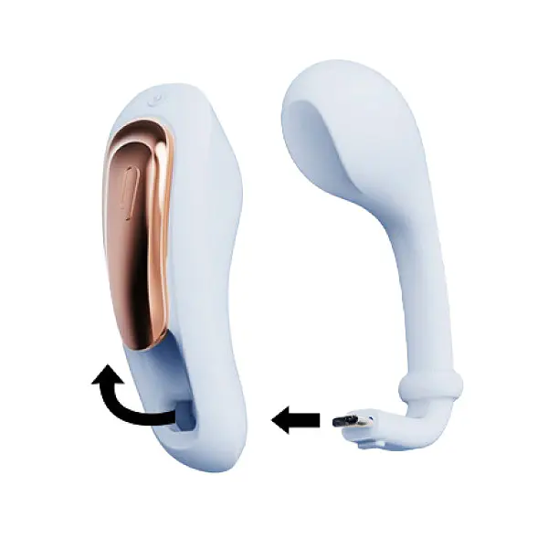 Вібратор Qingnan No.6 8 см блакитний - фото 6