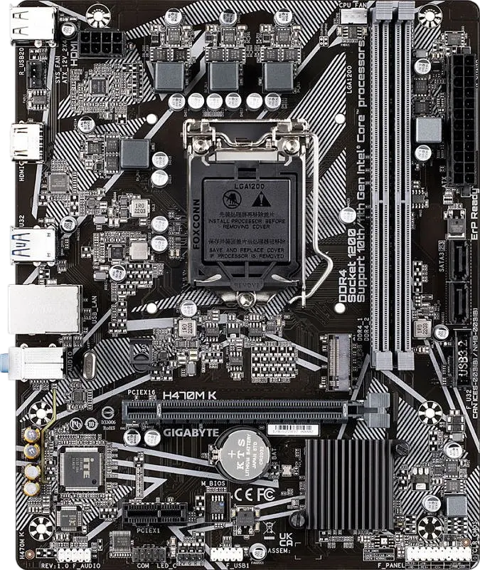 Материнська плата Gigabyte H470M K LGA 1200 (H470M K) Б/В - фото 2