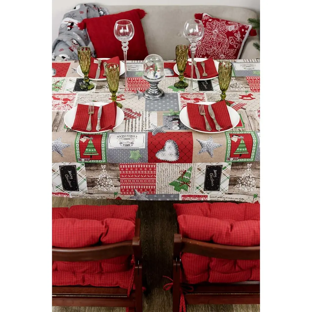 Скатерть Прованс Merry Christmas 132х120 см разноцветная (31422)  - фото 5