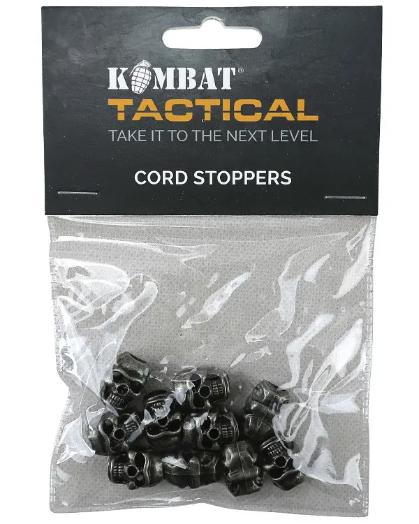 Стопери для шнурка Kombat UK Skull Cord Stoppers 10 шт Срібло (1000-kb-scs-slv) - фото 4