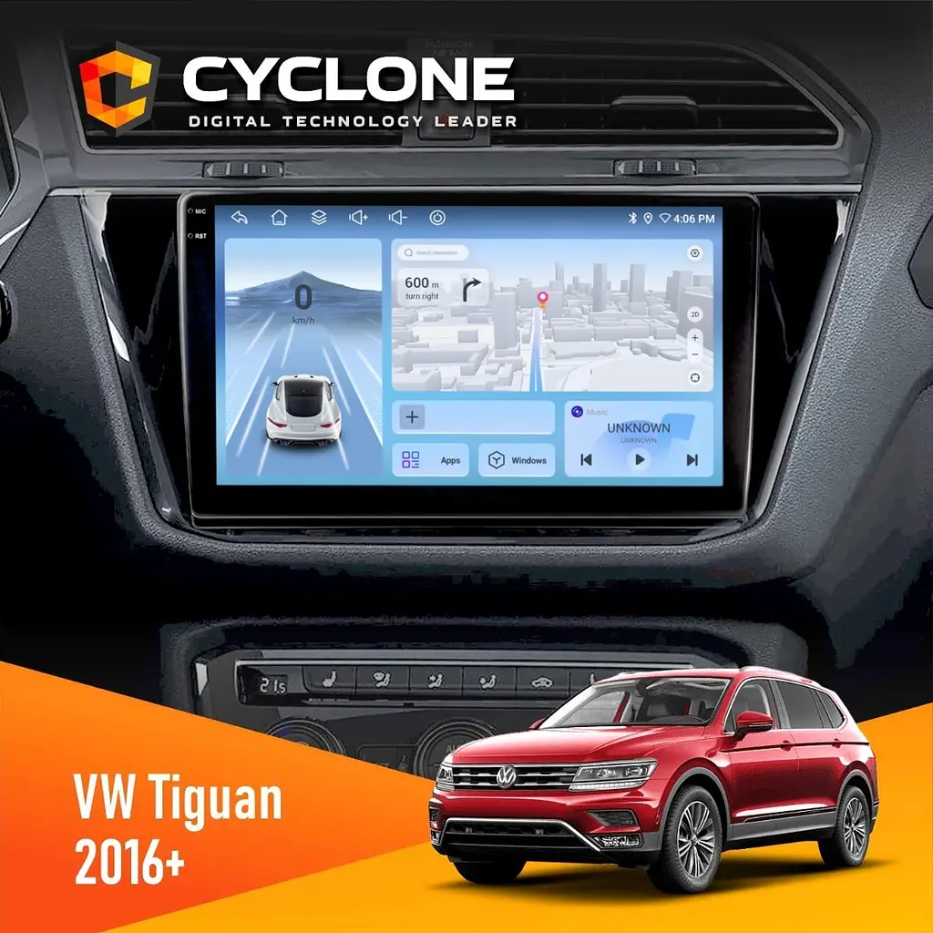 Штатна магнітола Volkswagen Tiguan 2016+ Cyclone C10-012 4x64, DSP, 4G Cyclone (НФ-00007790)