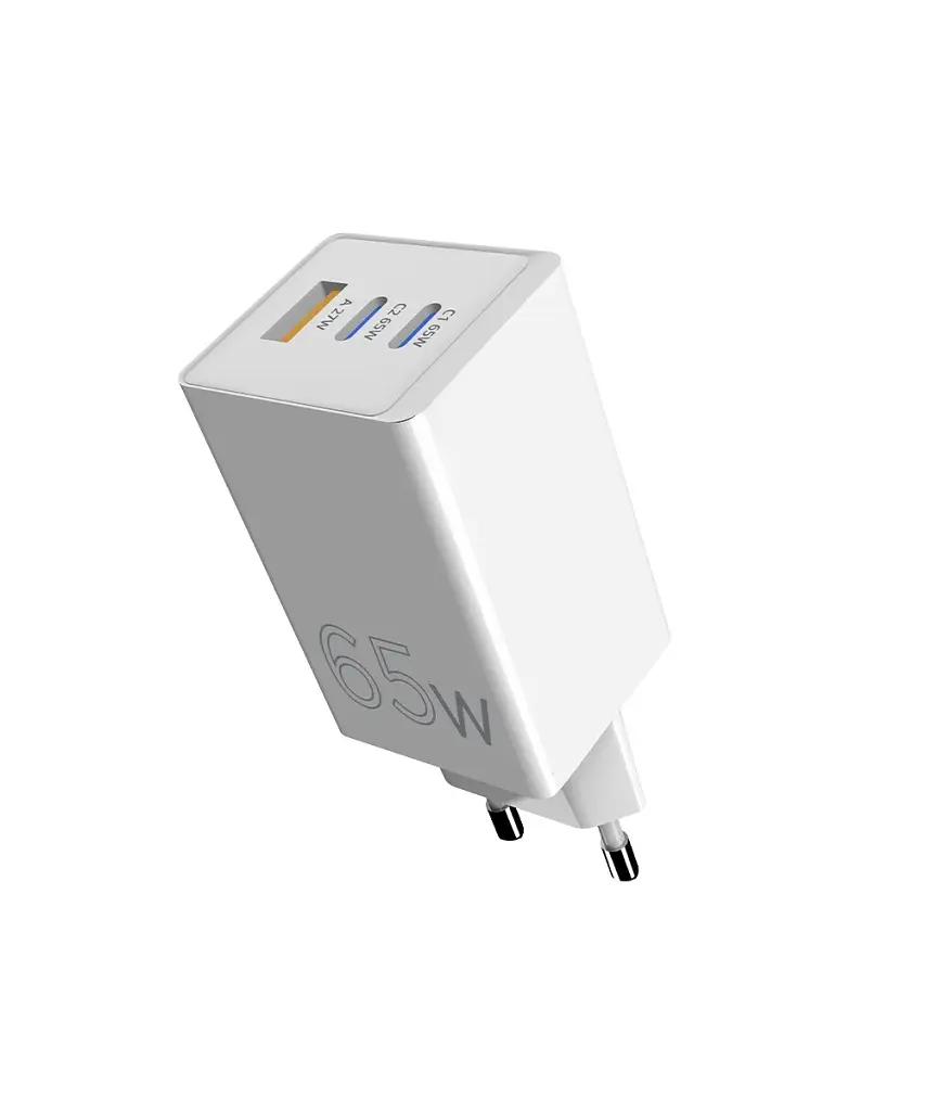 Мережевий зарядний пристрій Sigma mobile X-power 65W GaN, PD, QC (2xUSB-C + 1xUSB-A) White (PS65-01) - фото 4