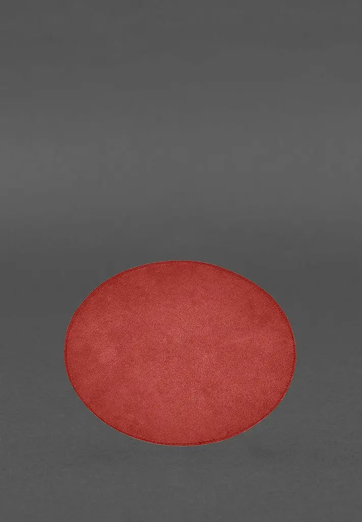Круглый коврик для мышки из натуральной кожи красный краст - фото 5