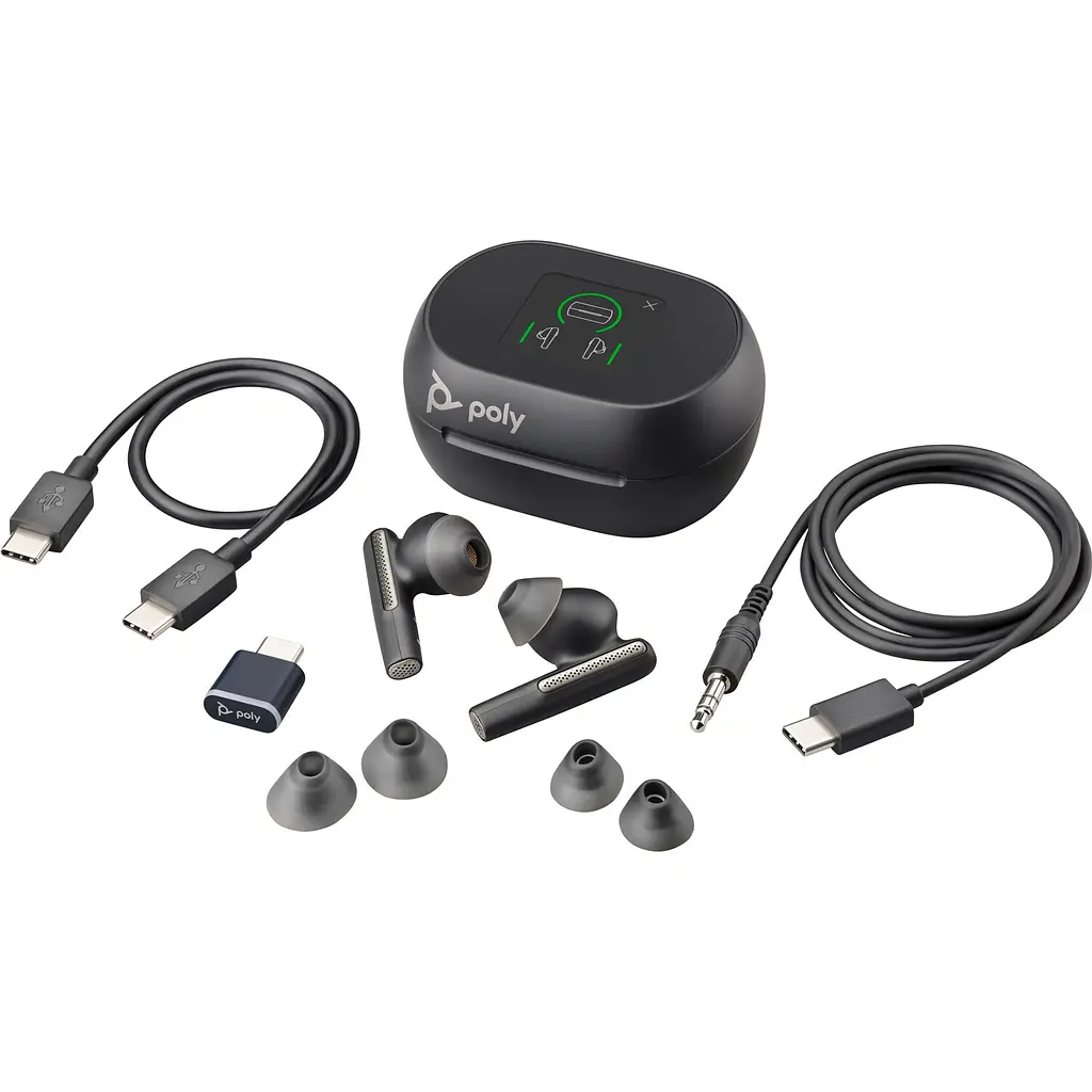 Наушники TWS Poly Voyager Free 60+ Earbuds + BT700C + TSCHC Black - фото 6