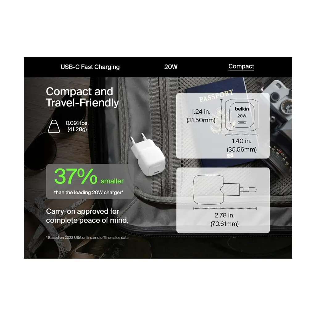 Зарядний пристрій Belkin USB-C PD20W PPS white (WCA009KQWH) - фото 9