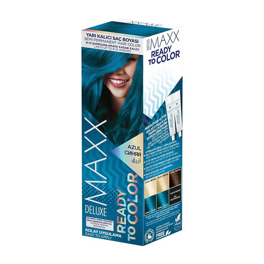 Фарба для волосся MAXX DELUXE Ready to color Блакитний, 2x50 мл (Liv302352)