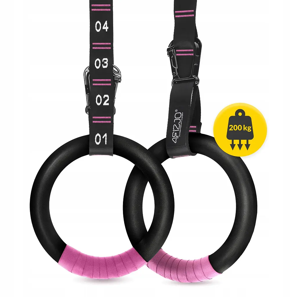 Гімнастичні кільця 4FIZJO з ABS пластику, регульовані Black/Pink (P-5905973406116) - фото 11