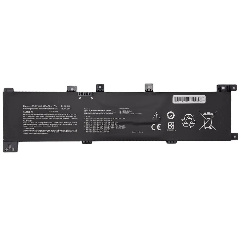 Акумулятор B31N1635 для Asus VivoBook 17 X705UA X705NA X705NC X705UB X705UV R702UV N705UQ A705UQ (11.4V 3600 mAh 41Wh) - фото 2