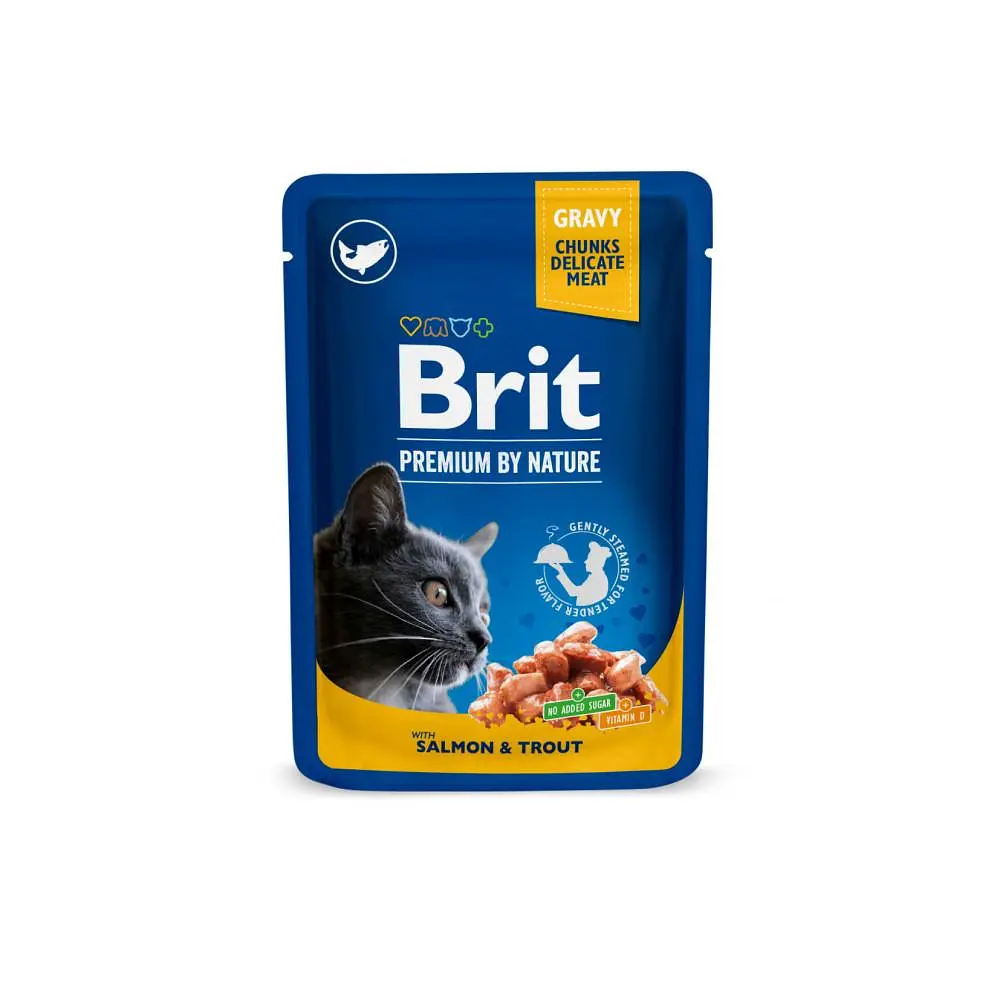 Вологий корм для котів Brit Premium Cat Family Plate pouches 1200 г (асорти із 4 смаків сімейна тарілка) - фото 5