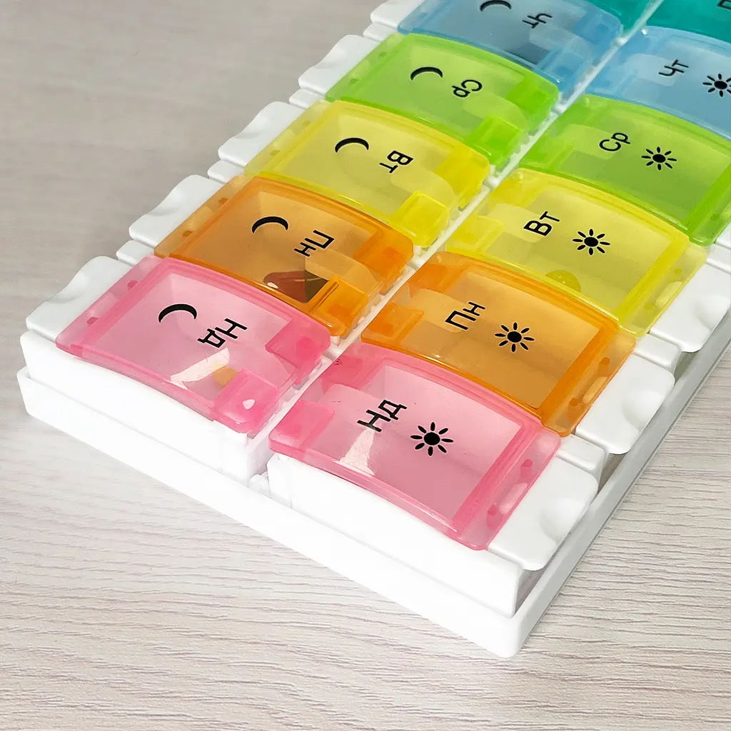 Органайзер для таблеток МВМ My Home PC-12, 7 днів 22.5х11.5х2.8 см різнобарвний (PC-12 COLOR) - фото 4