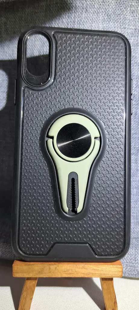 Чехол-накладка Hoco Car Mount с магнитом+держателем для iPhone X iPhone XS Black/green - фото 2
