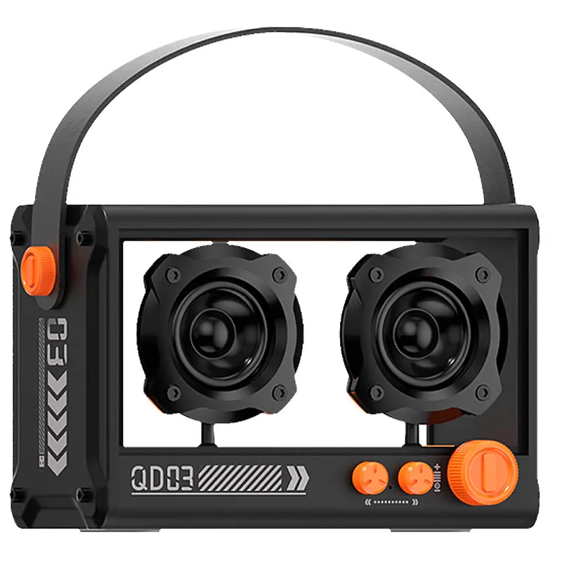 Bluetooth колонка QD03 Transparent з мікрофоном Black - фото 2