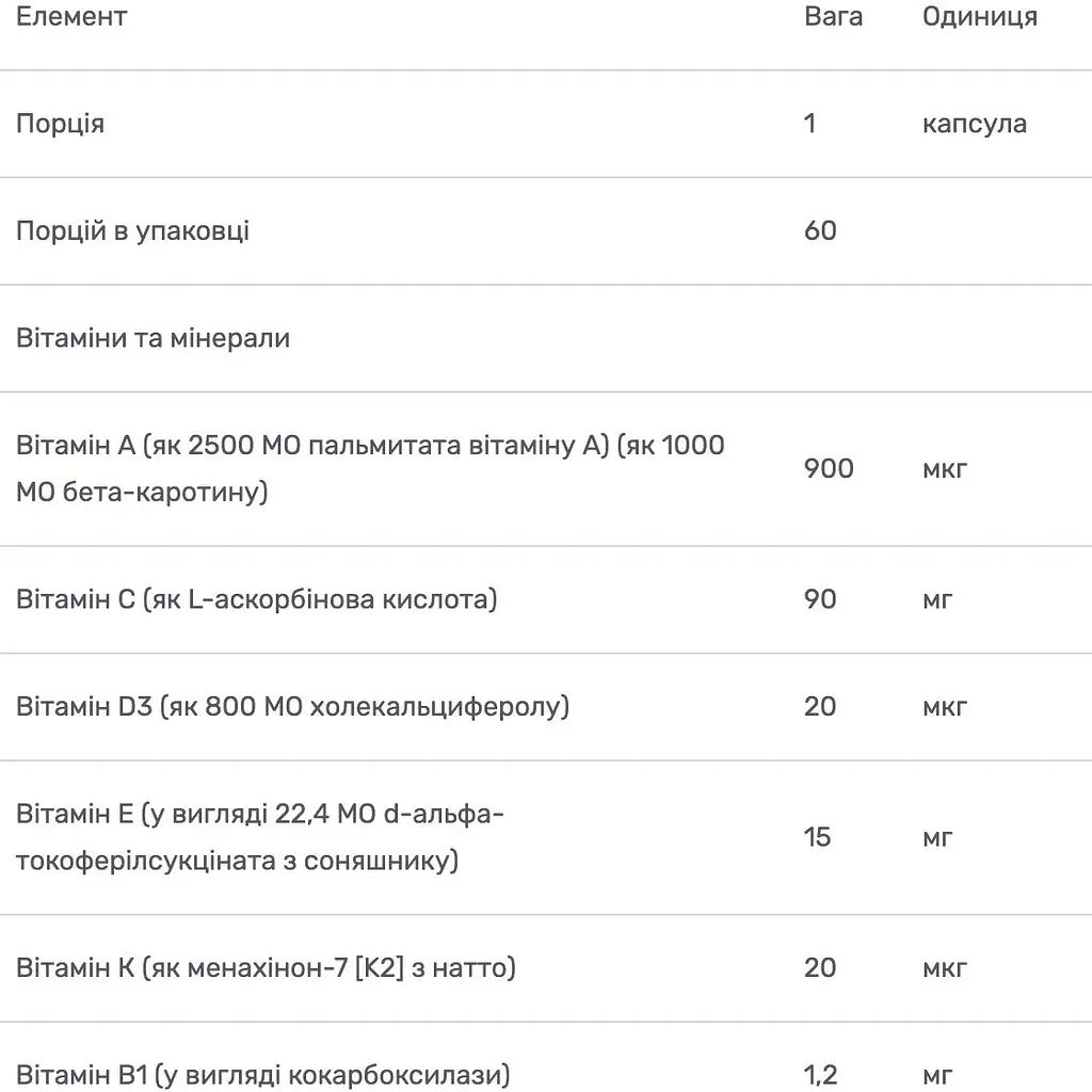 Комплекс вітамінів для жінок Bluebonnet Nutrition Ladies' One Whole Food-Based Multiple 60 вегетаріанських капсул - фото 4