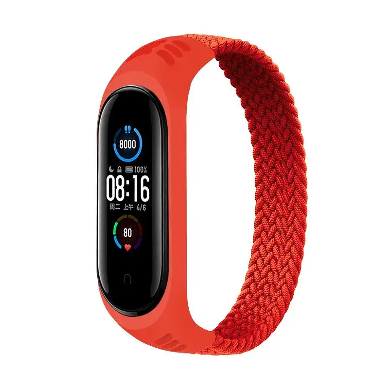 Ремінець до фітнес браслета BeCover Elastic Nylon Style для Xiaomi Mi Smart Band 5/6 (Size M) Red (706155)