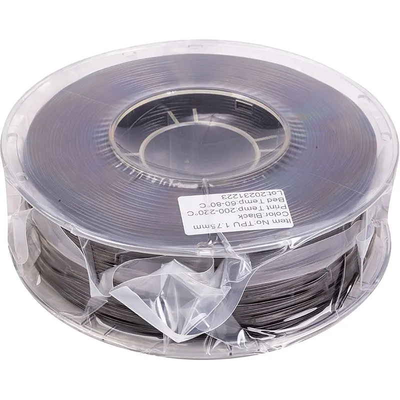 TPU-пластик PowerPlant Filament для 3D-принтера 1.75 мм 1 кг, чорний (PT812981)