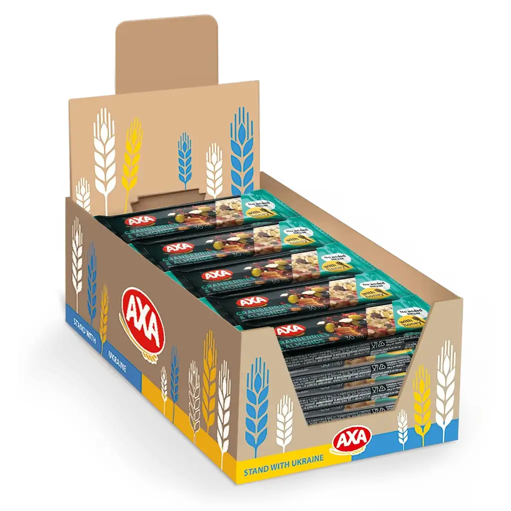 Батончик AXA с клюквой миндалем злаками и медом 30 г - фото 2