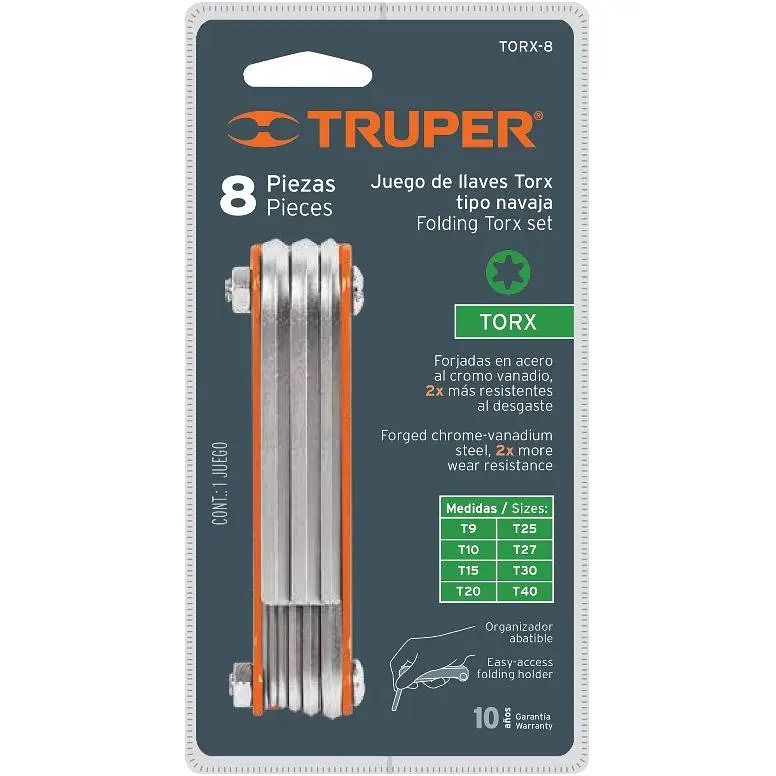 Набор ключей Truper Torx в металлической ручке 8 шт. (TORX-8) - фото 2