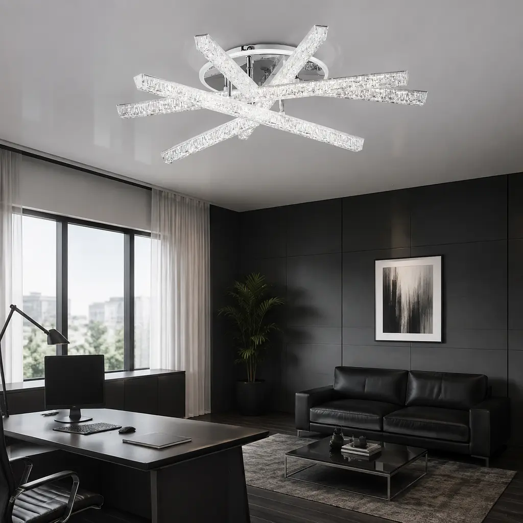 Світлодіодна люстра Splendid Ray LDL/3L+3S LED (CH), білий, хром, 60 Вт, від 12-20 м²