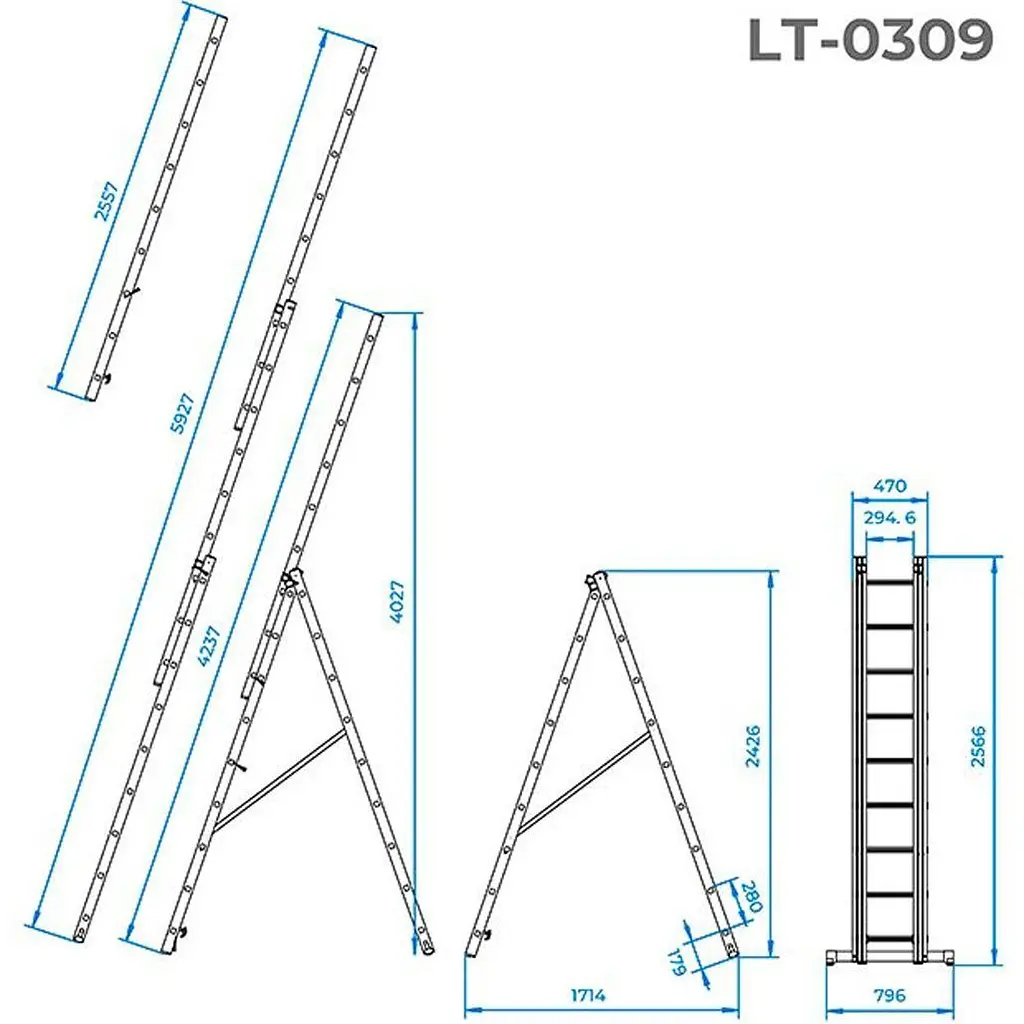 Драбина Intertool LT-0309 [140437] - фото 4