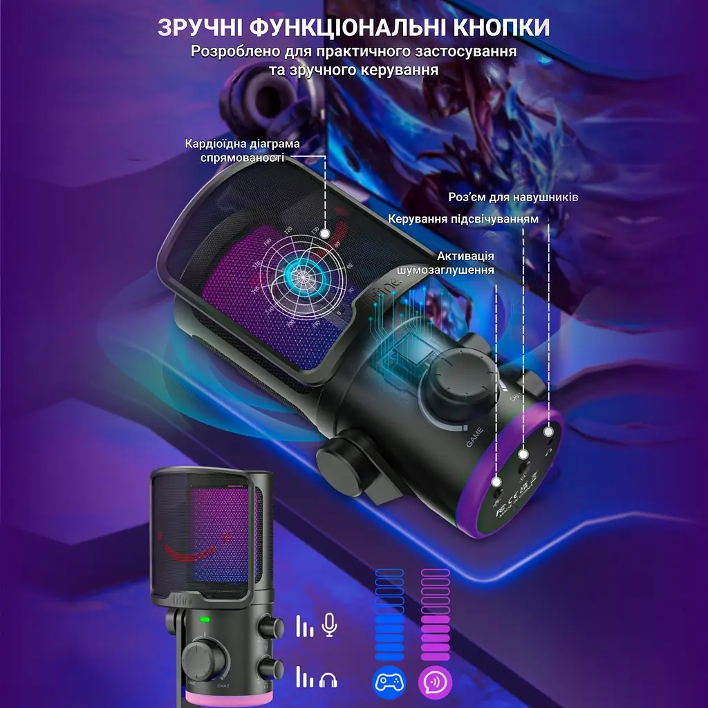 Микрофон Fifine Black конденсаторный USB (TAM6) - фото 10