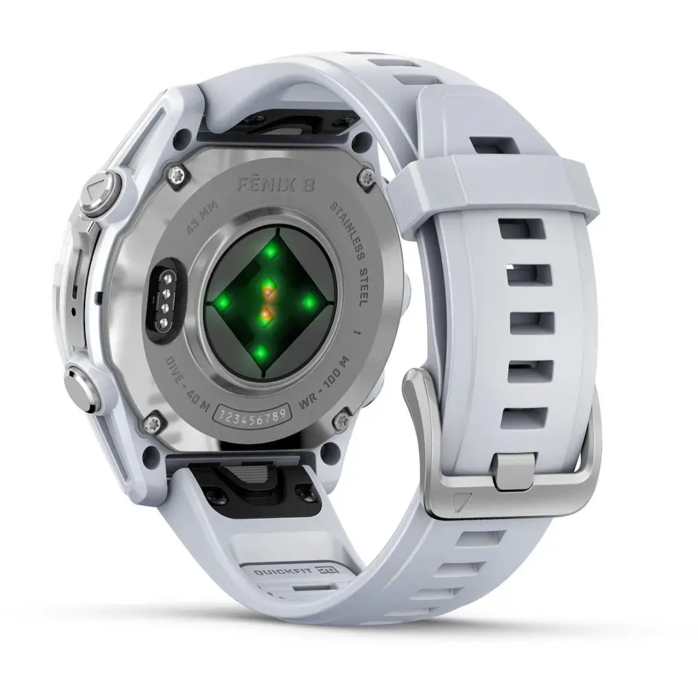 Garmin Fenix 8 43mm AMOLED Silver with Whitestone Silicone Band (010-02903-00) - фото 2