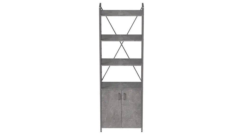 Этажерка 4/60 Ferrum-decor Серии Конект с тумбой 179x60x28 Серый ДСП Бетон (FRD-102483) - фото 3